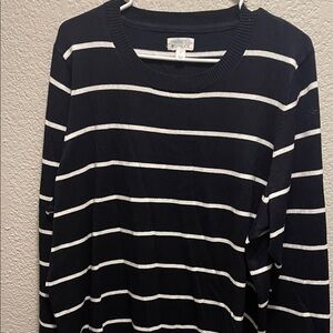 Market & Spruce Black and White Striped Sweater